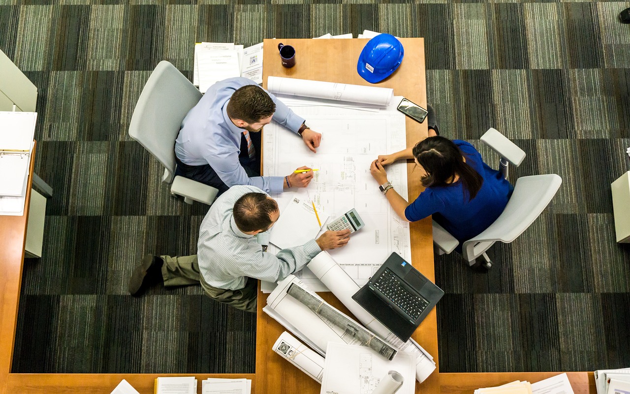 Team members using our office space
