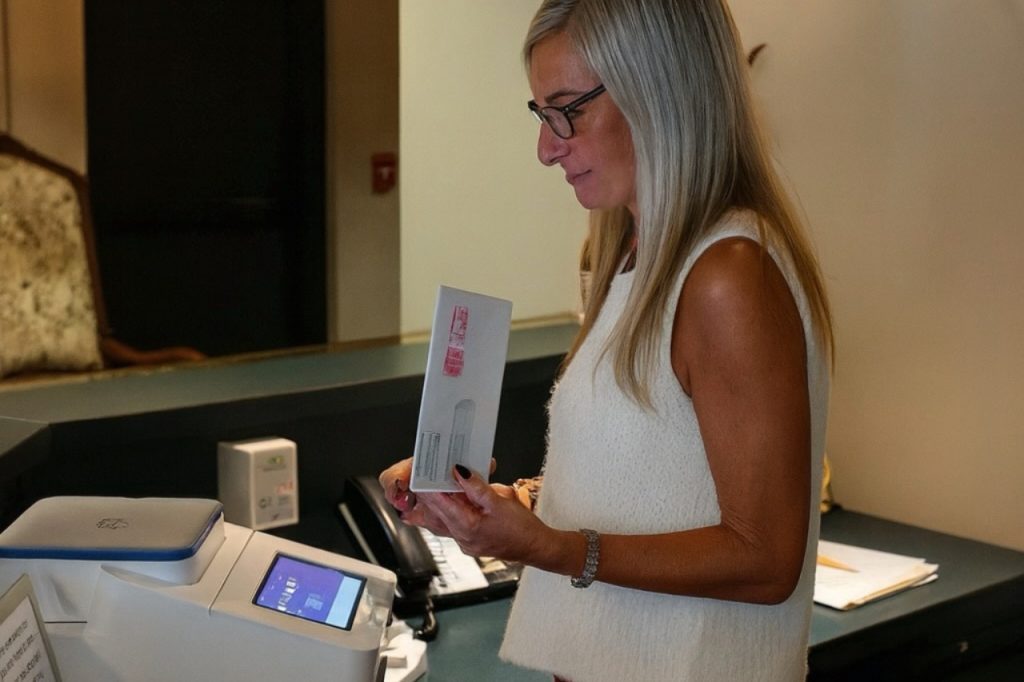 A team member at Regency Executive Offices at postage